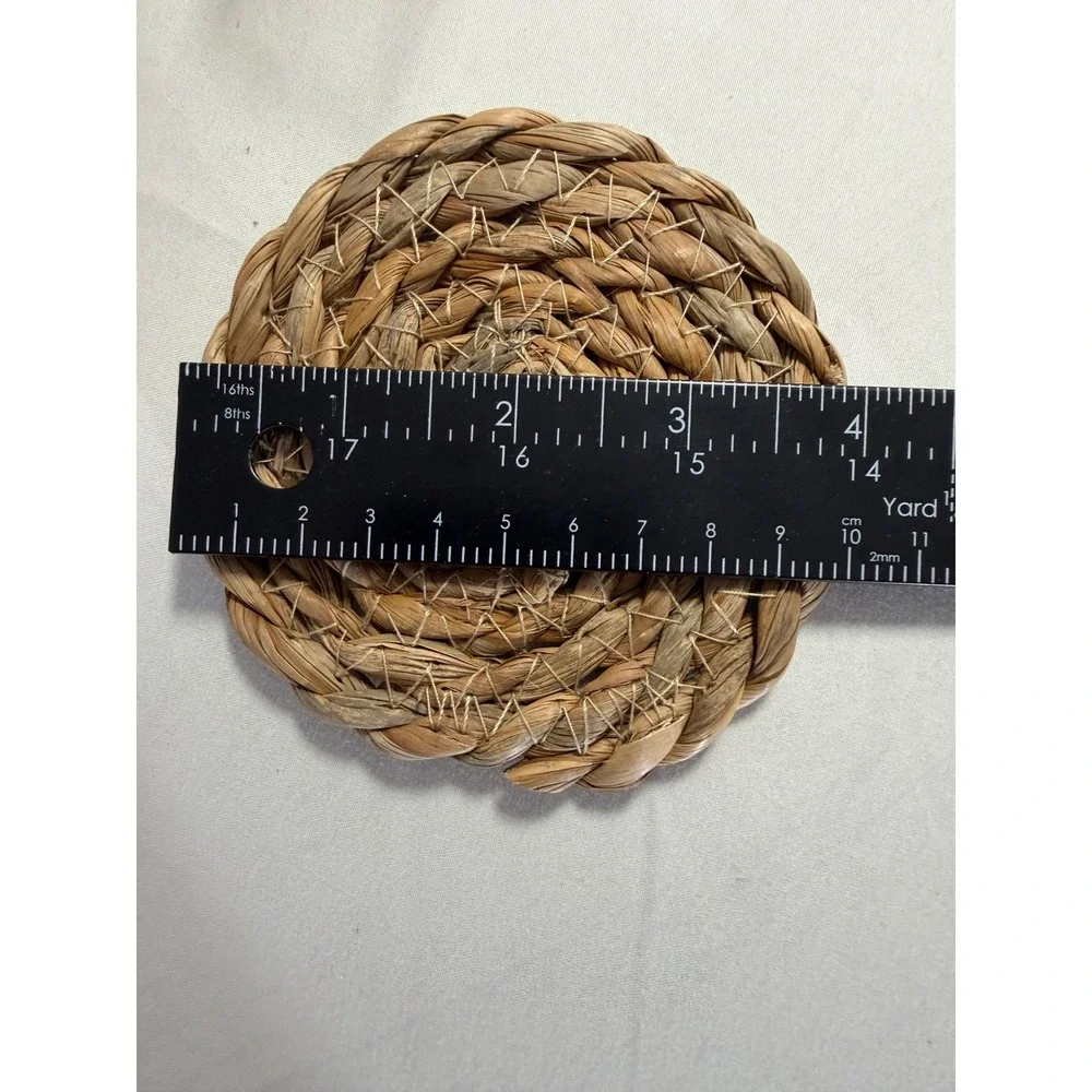 Woven Seagrass Placemats and Coasters Set of 6 Natural Round Boho Table Chargers